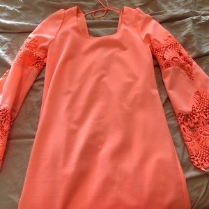 Coral dress w/ lace